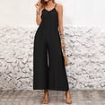 thumbnail image 4 of PBFRDSJ One Piece Jumpsuits for Women Sleeveless Spaghetti Strap Loose Romper Summer Casual Breathable Wide Leg Jumpsuit, 4 of 9
