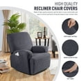 thumbnail image 3 of Timeles Recliner Chair Covers, Stretch Reclining Cover, Recliner Sofa Slipcovers Stripe Jacquard Recliner Couch Covers Furniture Protector Covers for Pet Kid (1 Seater, Dark Gray), 3 of 7