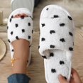 thumbnail image 4 of Zapatillas de algodón con punta abierta cruzada y lunares para mujer, pantuflas de suela blanda silenciosas antideslizantes con apertura para el hogar para interiores, 4 of 4