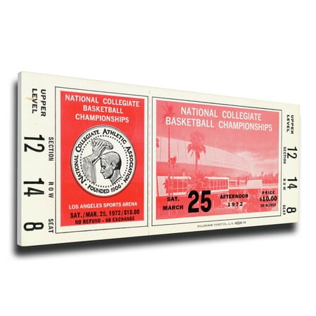 - 1972 NCAA Basketball Finals Canvas Mega Ticket - UCLA Bruins