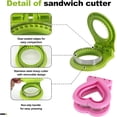 thumbnail image 2 of ABCISI Uncrustable Sandwich Cutter and Sealer, 2-Pack Crustless Sandwich Maker for Kids Breakfast and Lunch, Effortless Kitchen Press Molds, Circle & Heart Shape, 2 of 7