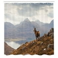 thumbnail image 3 of Ambesonne Deer Shower Curtain, Western Ross Mountain View, 69"Wx75"L, Brown White, 3 of 5