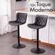 thumbnail image 5 of Set De 2 Bancos De Cocina Mostrador Barra Silla Taburete Comedor Respaldo Alto Altura Regulable y Función Giratoria 360°, 5 of 7