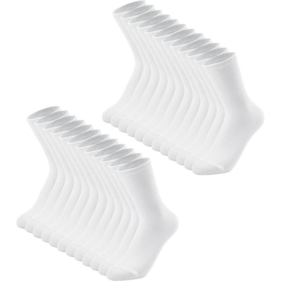 12 Pairs Womens Crew Socks Size 6-9 LightWeight Thin Casual Calf Socks,White