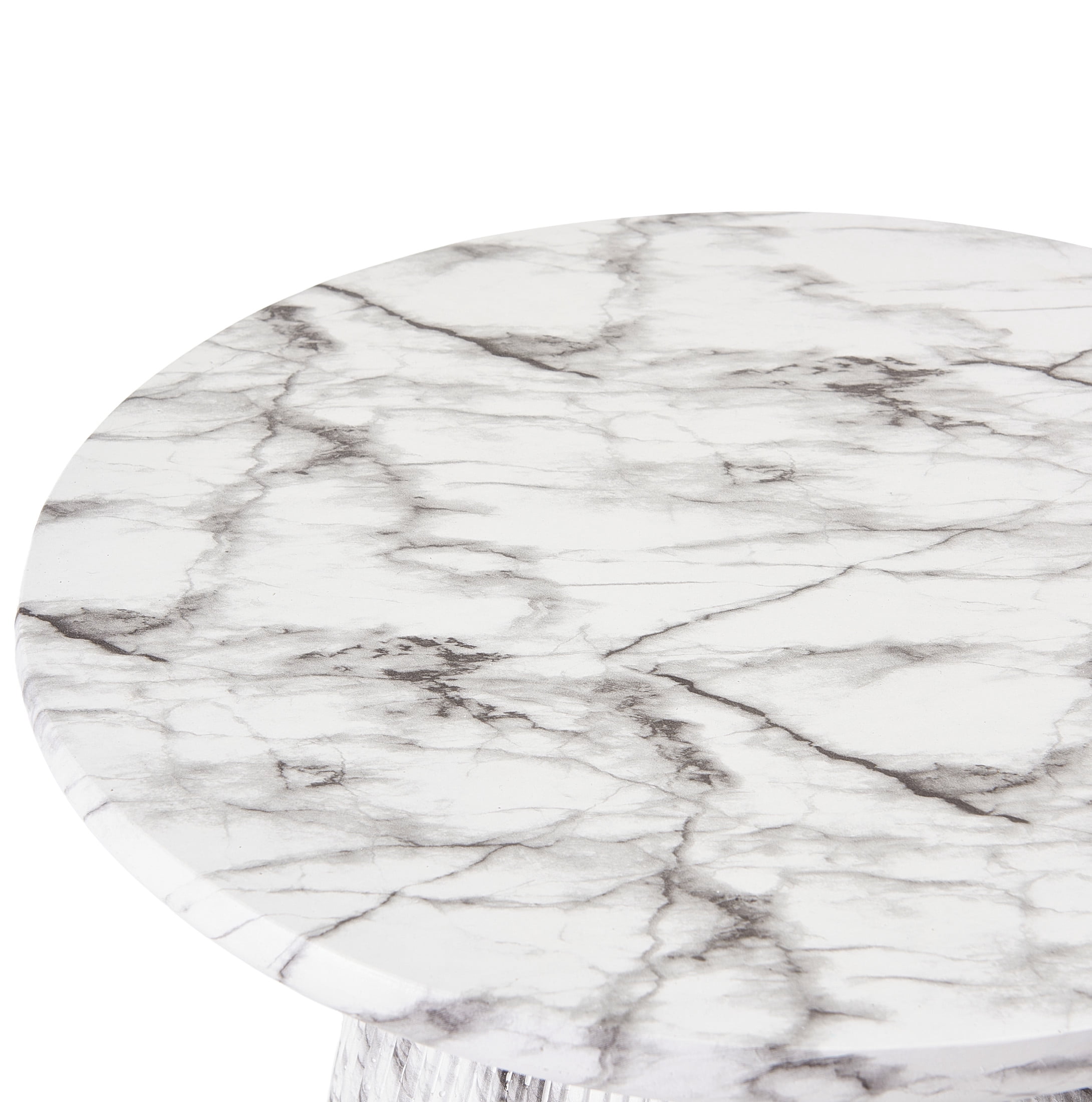 Christopher Knight Home Outdoor Lightweight Concrete Side Table, Round Patio Accent Table, Marble Effect