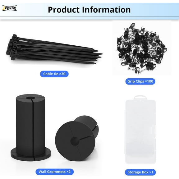DASAW-Starlink Cable Routing Kit for Wall-Through,with 1" Spade Drill Bit,Long Drill Bit, 2 PCS Wall Grommets,Wall Wires Cilps and Starlink Cable Installtion Accessories (2 PCS Wall Grommets)