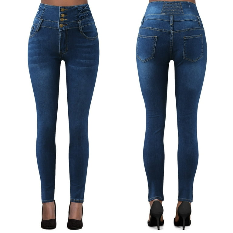 WOMENS NEW LOOK High Waist Jeans, Size 14 But Fit Between 12-14