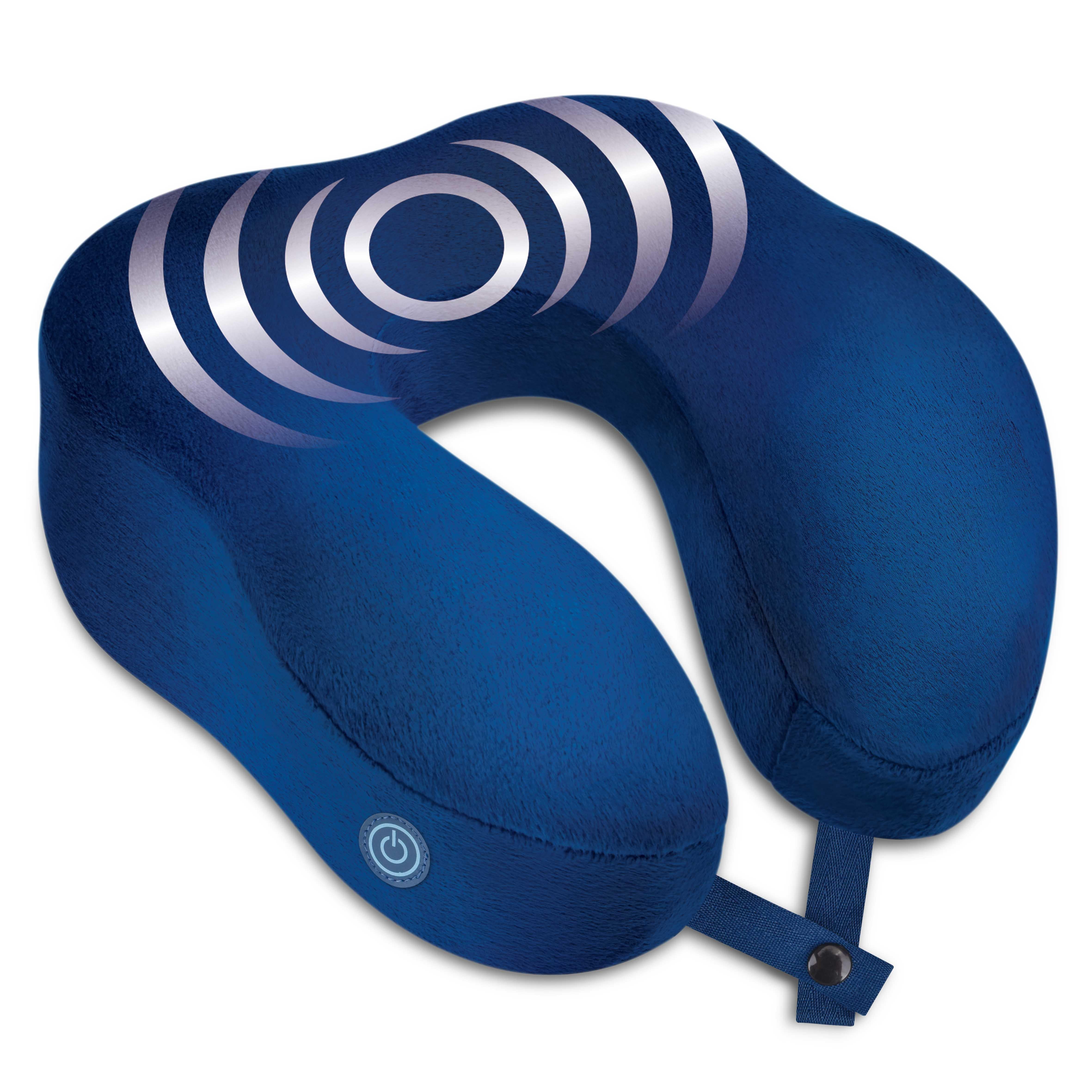 (3 pack) Health Touch Memory Foam Neck Massager, Ultra Soft, 12” U-Shaped Pillow - Blue Color for Gift Set