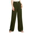 thumbnail image 3 of TaTaai Relaxed Fit High Waist Trousers with Zipper and Pockets, Women's Flowy Stretch Pants with Sash Tie, Versatile Casual and Sporty Attire Gift, 3 of 8