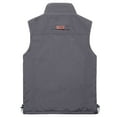 thumbnail image 3 of Bcfgryg Mens Leisure Practical Travel Fishing Outdoor Work Multi Pocket Vest Mens Coats Gray XXXL, 3 of 5