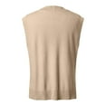 thumbnail image 5 of UJNDER Ribbed Knit Sweater Vest for Women Oversized Sleeveless Top Casual Layering Piece Fall Winter Khaki XL, 5 of 5