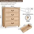 thumbnail image 3 of Joaxswe 37.1" Tall Dresser for Bedroom with 4 Drawers, Drawer Dresser with Storage Freestanding, Wooden Closet Storage Chest for Living Room,Entryway, 3 of 7