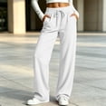 thumbnail image 4 of Ozmmyan Womens Wide Leg Sweatpants High Elastic Waisted Drawstring Loose Casual Pants with Pockets Comfy Lounge Trousers for Fall, 4 of 8