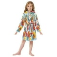 thumbnail image 6 of FORMRS Kids Bathrobe Unisex Hooded Robe Toddler Pajamas Sleepwear, Size 4-6T, Watercolor Tomatoes, 6 of 7
