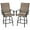 Brown, variant on Resenkos 2 Outdoor Swivel Bar Stools Set, Armrests, Bar Height Patio Chairs, Steel, Sling Fabric, Black