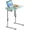 Sea Blue+silver, variant on Folding TV Tray Dinner Table for Living Room,Adjustable Height Tv Tray,Portable Dinner Snack Trays Table,Small Foldable C-Shaped End Table for Eating with No Assembly Required (Brown)