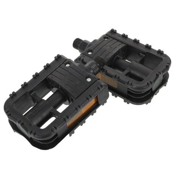 AURARMLET Set of 2 Black Plastic Folding Bike Pedals with Ergonomic Design for Road and Mountain Biking