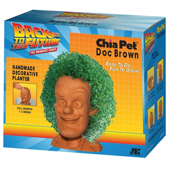 Chia Pet Doc Brown (Back to the Future) - Decorative Pot Easy to Do Fun to Grow Chia Seeds