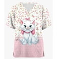 thumbnail image 2 of Uniformes de trabajo dental veterinario Disney Pet Mary Cat Print Camisa de manga corta Ropa de salón de belleza de enfermería Ropa de mujer Uniforme médico lindo, 2 of 4