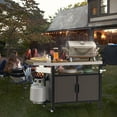 thumbnail image 6 of Only Fire 53in Outdoor Grill Cart XL Stainless Steel Countertop Dining Cart Tables with Side Shelf and Wheels, 6 of 9