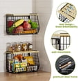 thumbnail image 5 of TINANA Stackable Fruit Baskets with Lid, 3 Pack Hanging Wire Fruit Basket for Kitchen Counter, Pantry Organizer for Fruits, Potatoes, Onions, Black, 5 of 7