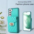 thumbnail image 4 of Allytech Galaxy S21 FE 5G Case Wallet, Retro PU Leather Strap Wristlet Cover Case with Snap Closure Card Holder and Kickstand for Men Women Wallet Case for Samsung Galaxy S21 FE 5G 6.4" - Green, 4 of 9