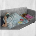 thumbnail image 6 of Ice Cream Soft Flannel Fleece Throw Blanket, Dessert Land Rainbow Candies Lollipop Trees and Cupcake Mountains Cartoon, Cozy Plush for Indoor and Outdoor Use, 70" x 90", Multicolor, by Ambesonne, 6 of 6
