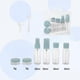 thumbnail image 2 of Conjunto de 6 Contenedores de Viaje Únicos Botellas Portátiles Azules, 2 of 6