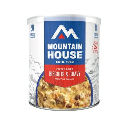 Mountain House Biscuits & Gravy #10 Can, Freeze-Dried Survival & Emergency Food, 12 Servings