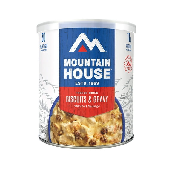 Mountain House Biscuits & Gravy #10 Can, Freeze-Dried Survival & Emergency Food, 12 Servings