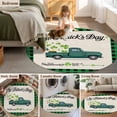 thumbnail image 5 of Round Rug 7Ft Washable Non-Slip, Saint Patrick's Day Circle Area Rugs for Living Room Bedroom, Farmhouse Green Truck Leaves Checkered Indoor Floor Mats Carpet Runner for Home Decor Aesthetic, 5 of 8