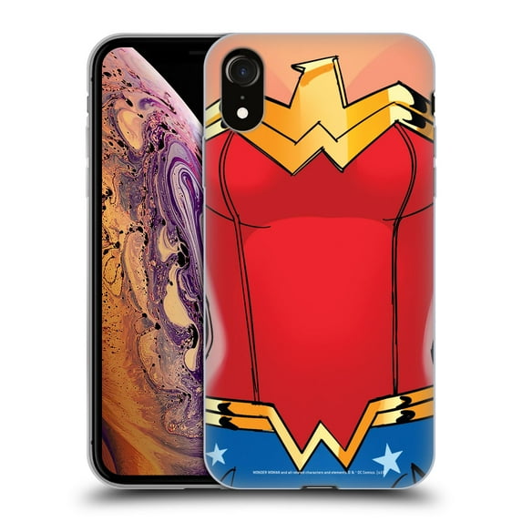 Head Case Designs Officially Licensed Wonder Woman DC Comics Logos Costume Soft Gel Case Compatible with Apple iPhone XR