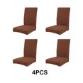 thumbnail image 2 of Toystoory Funda elástica para silla de poliéster de alta elasticidad, antideslizante y resistente al desgaste, 4 Uds., hecha con poliéster Decoración del hogar marrón claro, 2 of 6