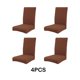 thumbnail image 2 of Monstrate 4 unids/set fácil y conveniente transformación de silla fundas elásticas para sillas conjunto embellecedor Decoración Decoración del hogar marrón claro, 2 of 6
