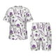 thumbnail image 1 of Balery Lavender Flowers Conjunto de Pijama Infantil de Manga Corta con Estampado – Ropa de Dormir de Algodón Suave-XX-Large, 1 of 6