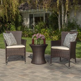 Better Homes And Gardens Hartwell Bay Outdoor Patio Furniture 3 Piece Chat Set Dark Brown Wicker Walmart Com Walmart Com