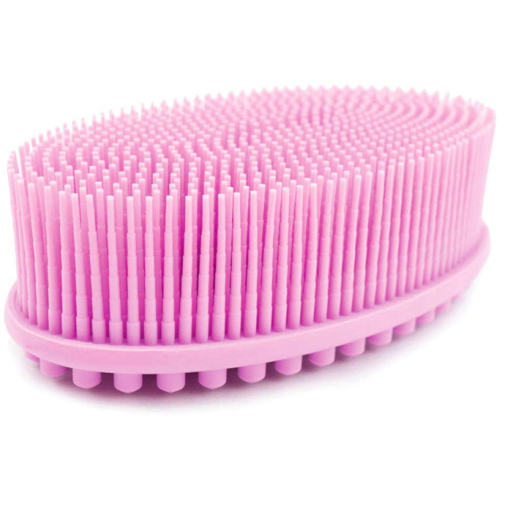 Upgraded Pink Silicone Body Scrubber Easy to Clean, Lathers Well, Eco