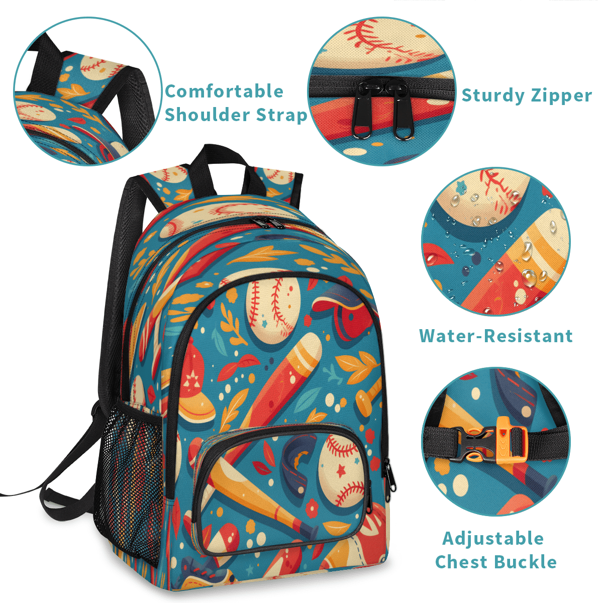 Herdesigns Baseball Laptop Backpack for Women Men, 18.3 Inch Sport Large Computer Backpacks Fashion Teacher Nurse Bag Casual Daypack for Work Travel