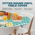 thumbnail image 5 of Sorfey Round Picnic Table Cover Checkered Fitted Tablecloth, Yellow 60" x 60", 5 of 9
