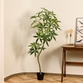 thumbnail image 7 of 5ft Artificial Money Tree, Faux Pachira Aquatica Plant in Black Pot, Fake Trees for Office Home Living Room Floor Patio Greening Porch Decor, 7 of 7