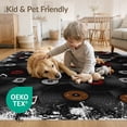 thumbnail image 4 of ODIKA 8'x10' Washable Area Rug Durable, Non-Slip Music Vinyl Note Record Motif Tufted Concentric Groove Round for Living Room, Under Sectional, Family, 4 of 7