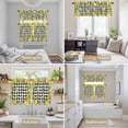 thumbnail image 6 of Lemon Farmhouse Kitchen Curtains Sets for Windows 24 Inch Length, Summer Fruit Botanical Black Checked Rod Pocket Window Treatments Tier Curtains and Valances Set for Bedroom/Bathroom, 6 of 8