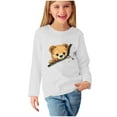 thumbnail image 4 of UQJfacai Girls Long Sleeve Shirts Kids Bear Graphic Tees Casual Fall Tunic Tops Fashion Crewneck Cute Blouses 2-15 Years, 4 of 5