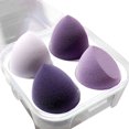 thumbnail image 1 of Beauty Tools 4 Pcs Beauty Sponge Foundation Blending With 1 Sponge Holder And Egg Case For Powder And Liquid (Purple), 1 of 2