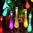 thumbnail image 2 of Guirnalda de luces solares impermeables para decoración al aire libre, guirnalda de gotitas de agua, luces de Fariy, Navidad, boda, fiesta, jardín, novedad de 2022, 2 of 4