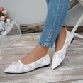 thumbnail image 5 of Miluxas Womens Flats Flower Embroideried Lace Ballet Flats Pointed Toe Comfortable Dress Shoes for Women White 9.5(43), 5 of 8