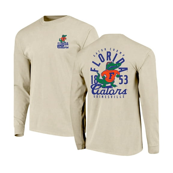 Men's Natural Florida Gators Comfort Colors Mascot Overlay Long Sleeve T-Shirt
