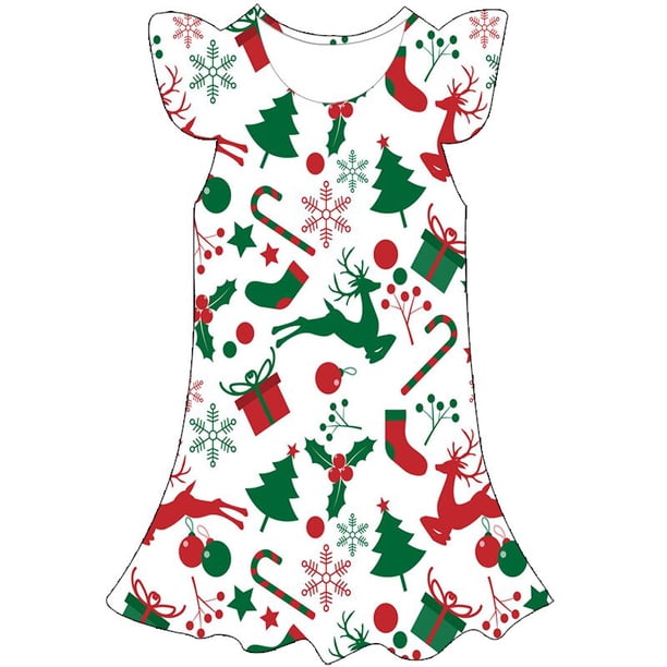 Vestidos de Navidad de verano para niños de 1 a 10 años, vestido de Santa Claus para niñas, faldas casuales de moda para niñas, vestidos, disfraces 8T Gao Jinjia LED