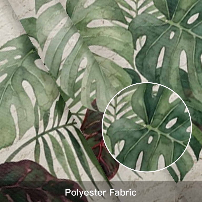 Kitchen Cafe Valance Curtain for Small Windows,Vintage Dark Green Monstera  Leaves Rod Pocket Short Valances,54x18in - Walmart.com
