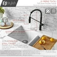 thumbnail image 5 of Stylish Tivoli One-Handle Matte Black & Stainless Steel Pull Down Kitchen Faucet Height 16 ¾" K-149NS, 5 of 10